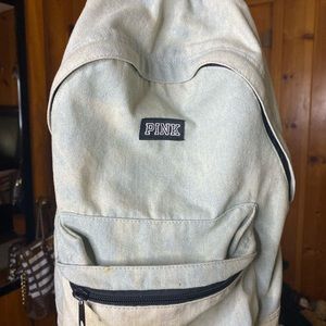 PINK jean mini backpack